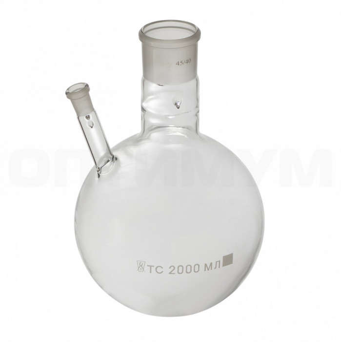 Колба двугорлая 2000 мл, КГУ-2-1-2000-29/32-19/26 ТС